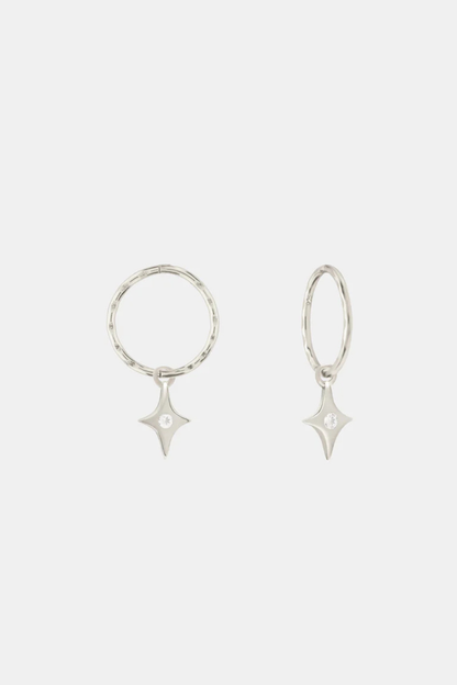 Starburst Mini Hoops | Silver