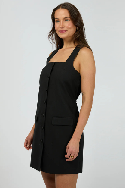 Aftersun Linen Dress | Black