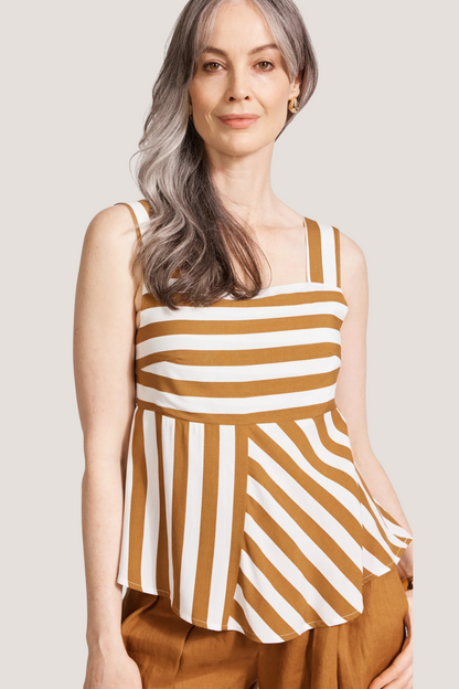 Treville Stripe Tank | Caramel