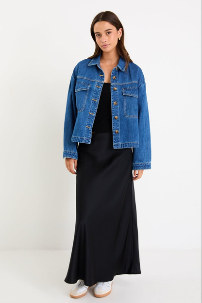 Echo Storm Blue Patch Pocket Denim Jacket