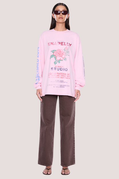 Hailey Long Sleeve Cuffed Tee | Blush Pink