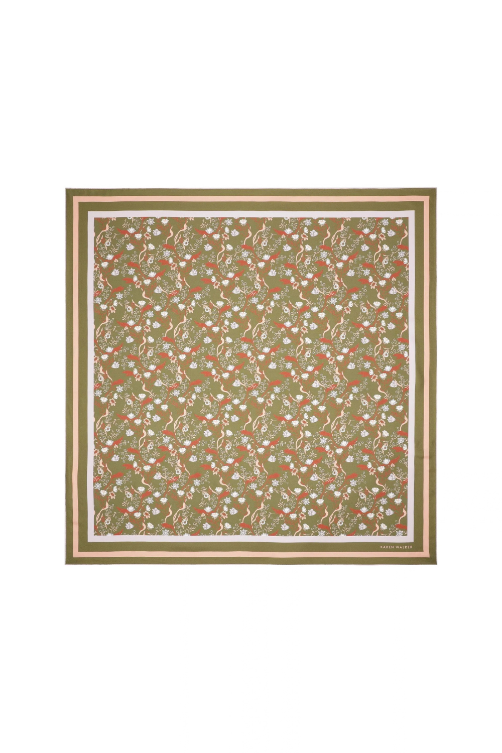 Whimsey Floral Classic Scarf | Olive Multi