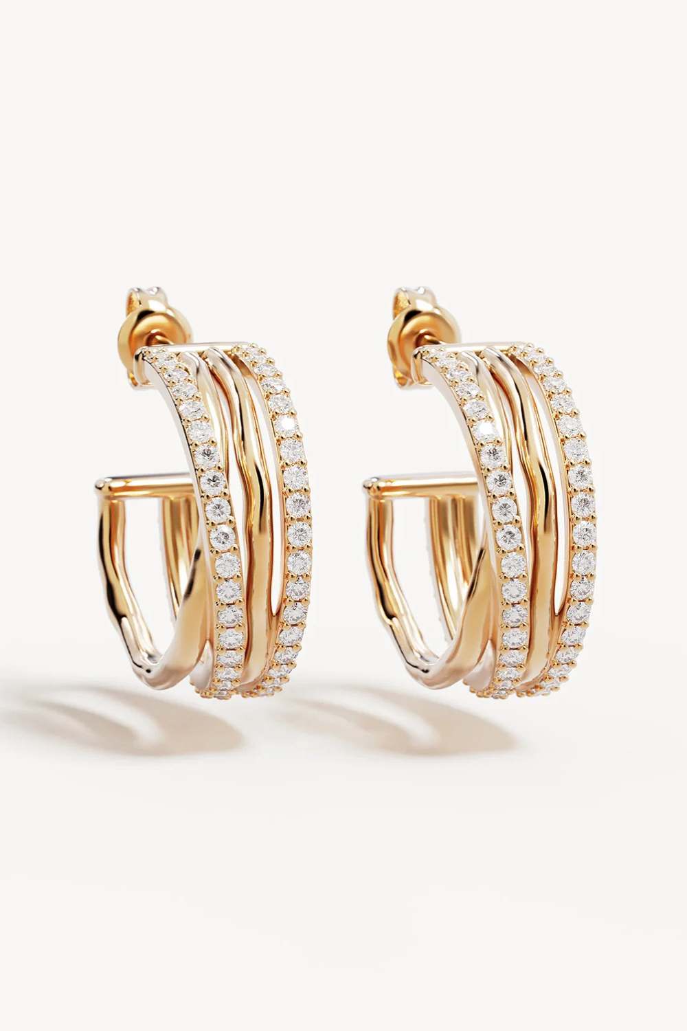 18k Gold Plated Entwined Hearts Large Hoops
