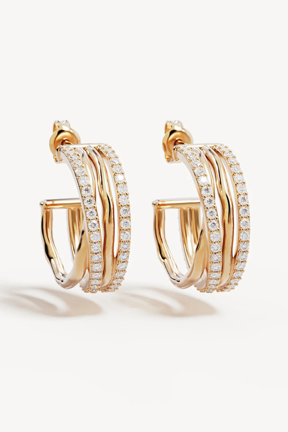 18k Gold Plated Entwined Hearts Large Hoops