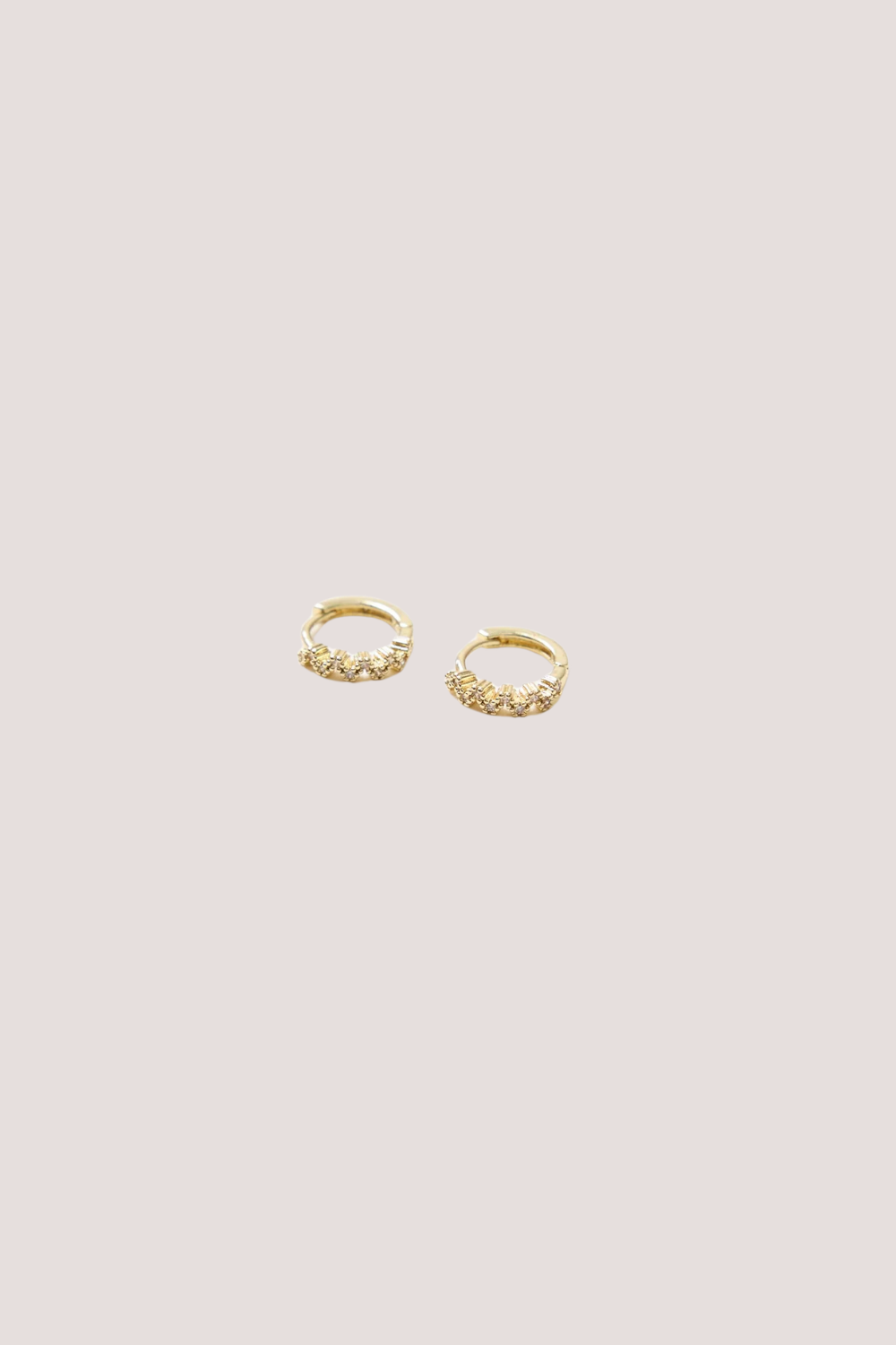 Zig Zag Sparkle Gold Huggie