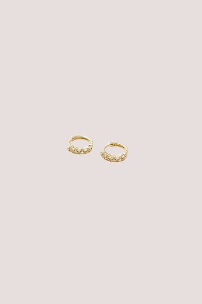 Zig Zag Sparkle Gold Huggie