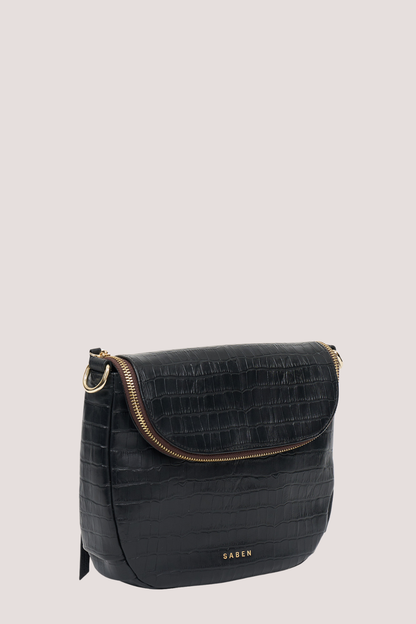 Fifi Crossbody | Black Croc