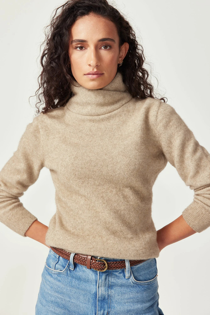 Cross Neck Sweater | Latte