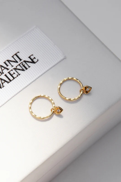 Mini Heart Hoops | Gold