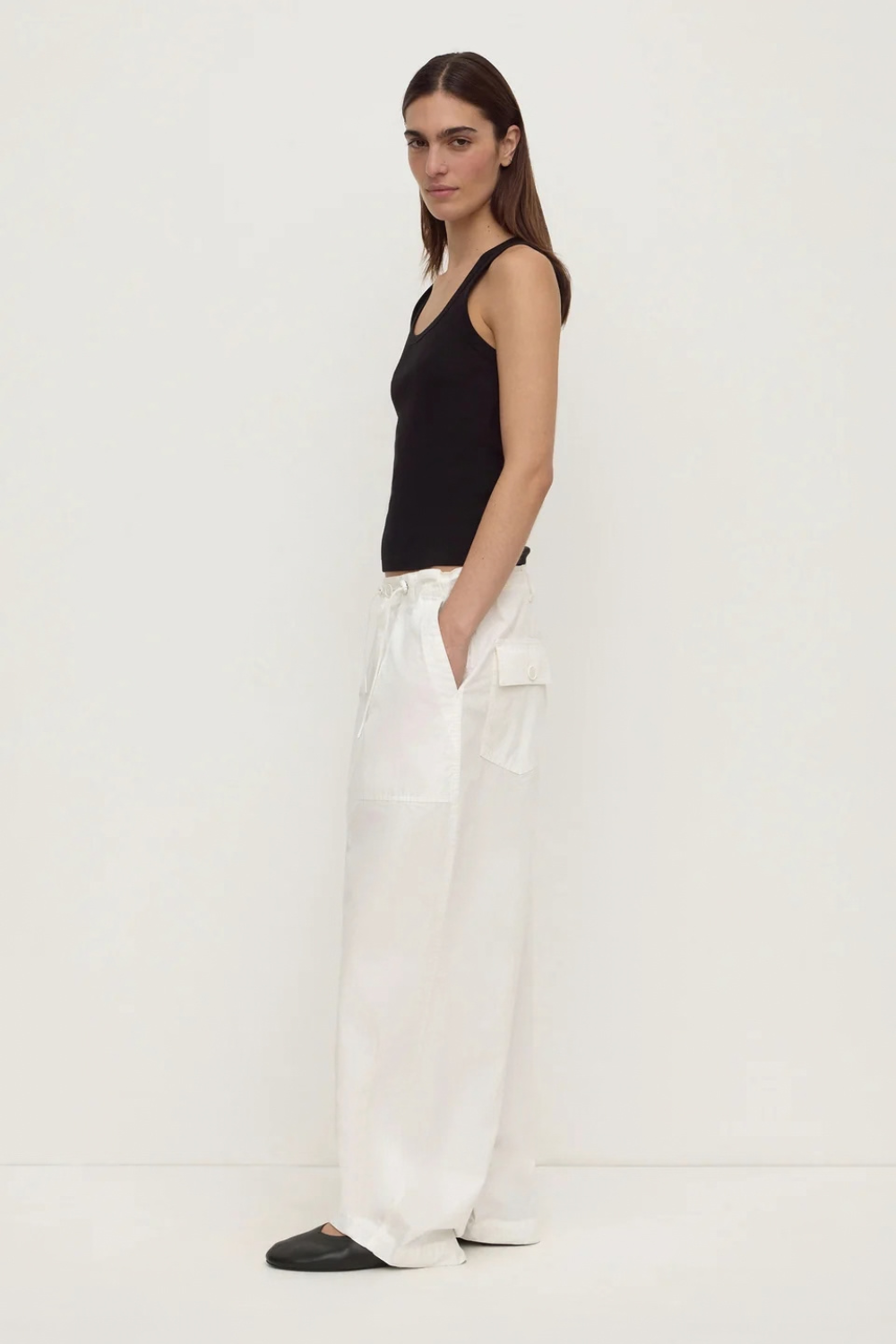 Robyn Scoop Neck Rib Tank | Black