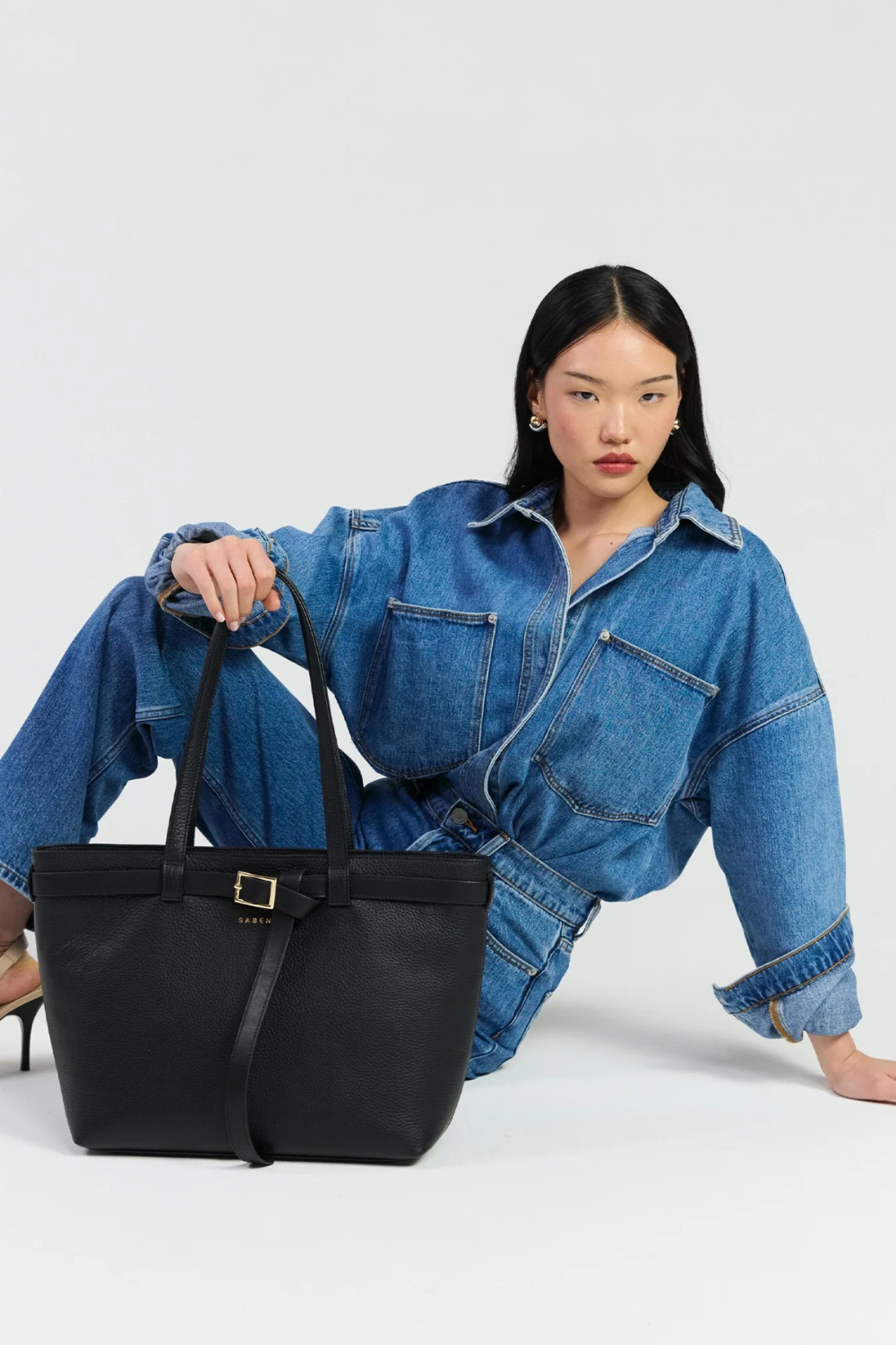 Tabby Shoulder Bag | Black + Bronze