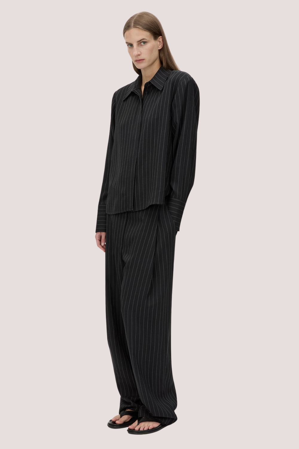 Varda Pant | Black Cream Stripe