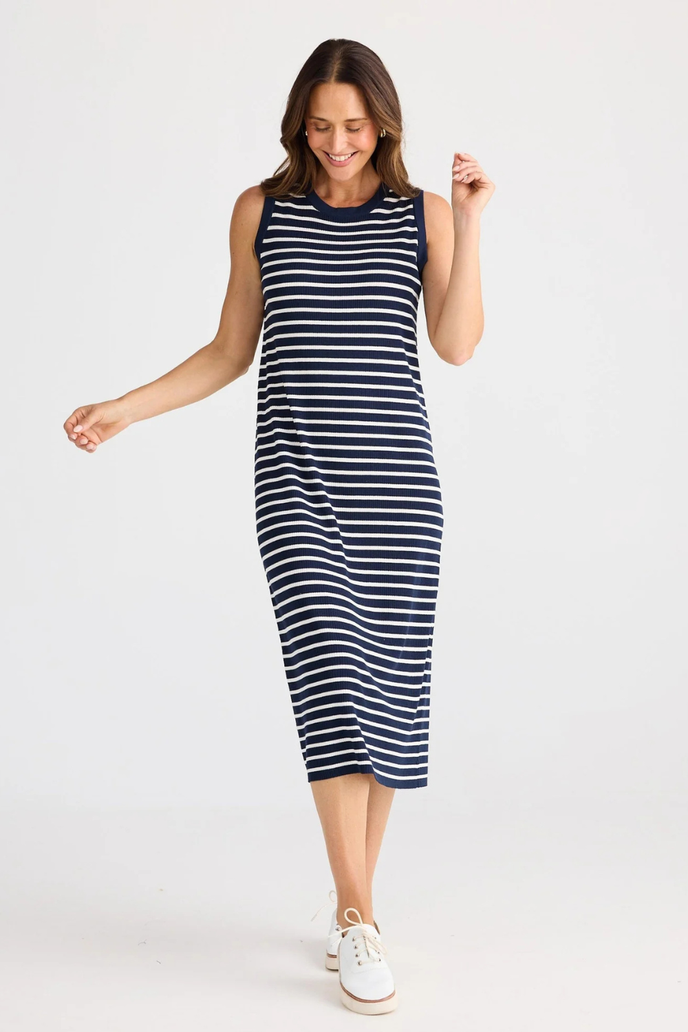 Squad Dress | Navy w White Stripe