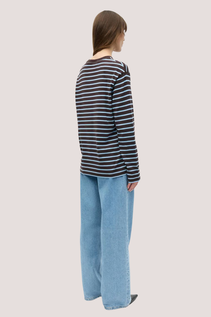 Enkulla LS Stripe | Chocolate Blue Stripe