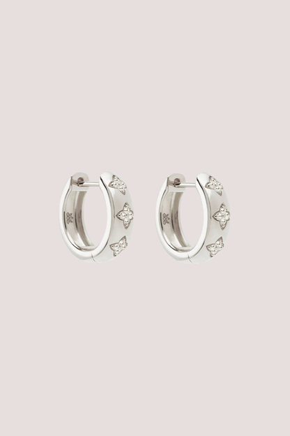 Sterling Silver Bloom With You Lotus Hoops