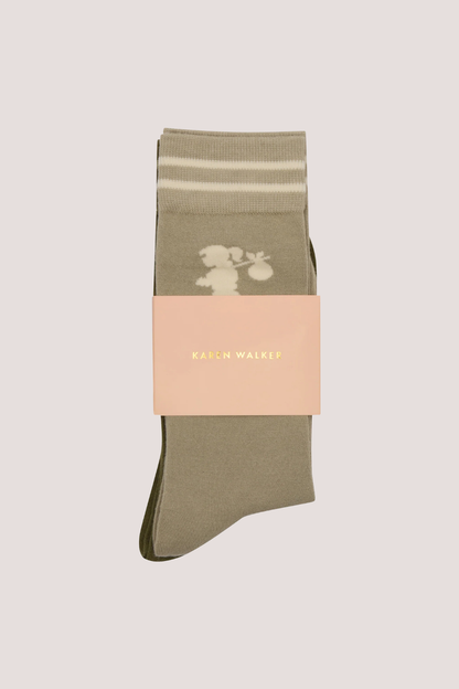 Runaway Girl Socks Dark Green/Sage