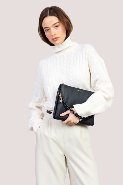 Matilda Crossbody | Black + Tonal Chain