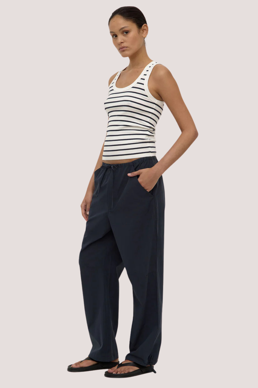 Leony Stripe Tank True Navy/Antique White