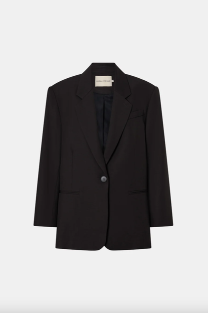 Saxony Oversized Blazer | Espresso Pindot