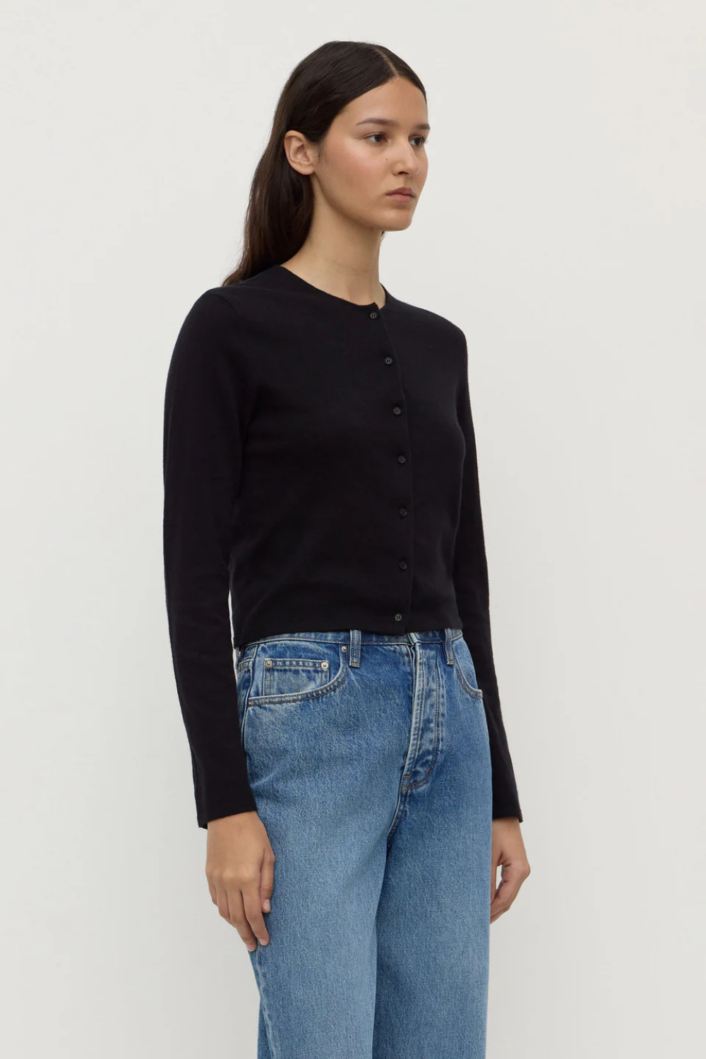 Tilly Cotton Cashmere Cardigan | Black