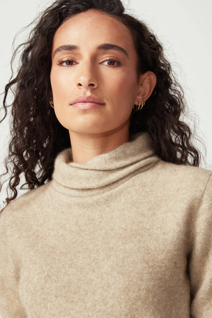 Cross Neck Sweater | Latte