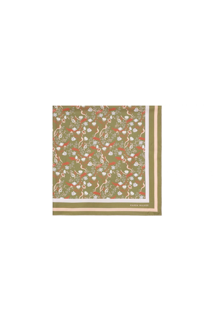 Whimsey Floral Classic Scarf | Olive Multi