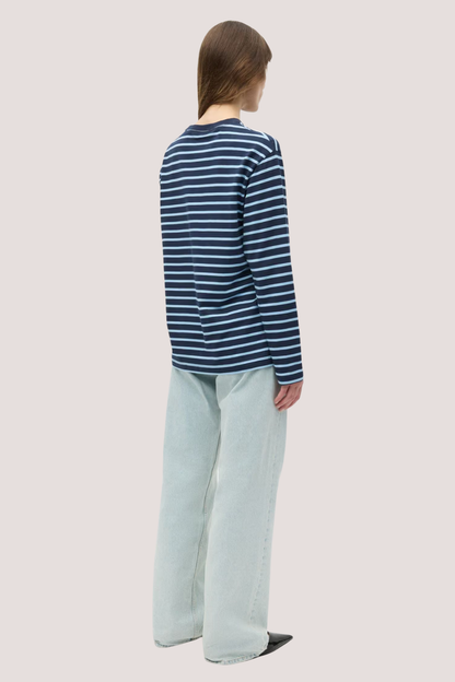 Enkulla LS Stripe | Navy Powder Blue Stripe