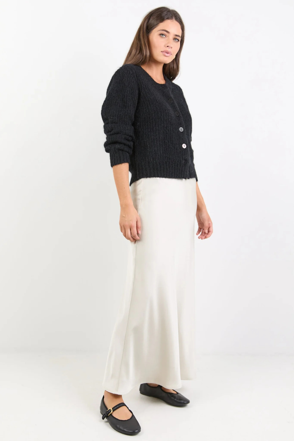 Prodigy Pearl Satin Bias Maxi Skirt