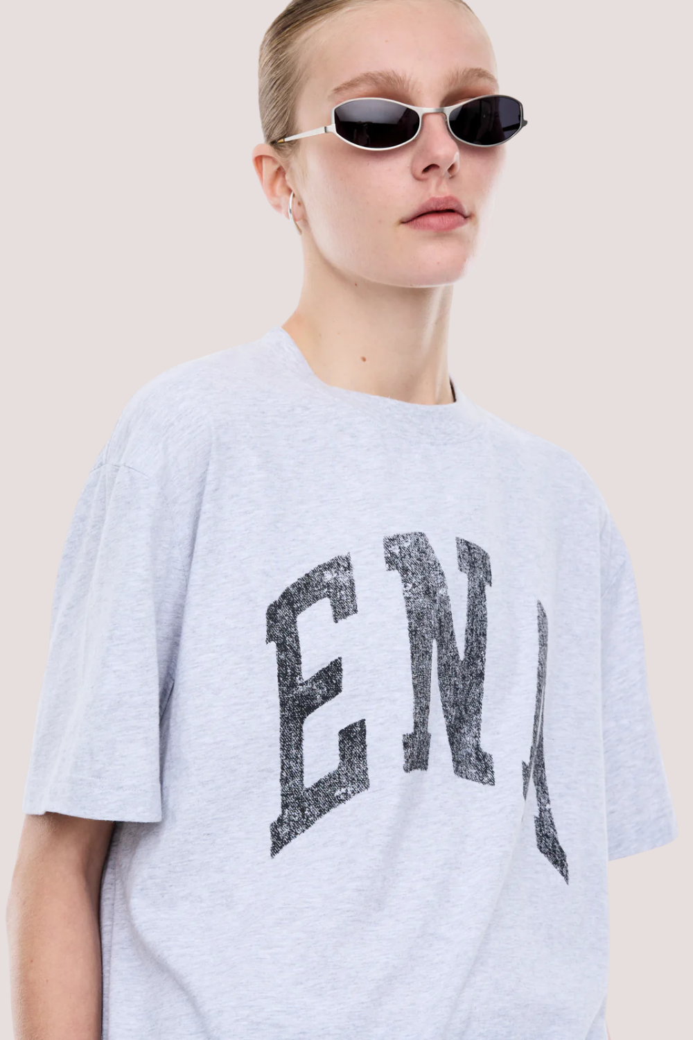 Jessie Oversized Tee College | Mid Grey