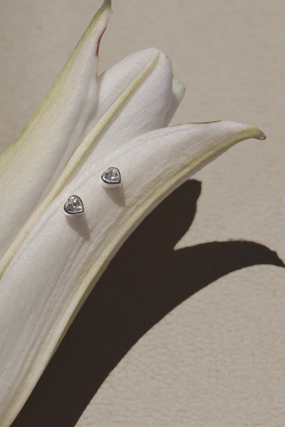 True Love Flat Back Studs | Silver