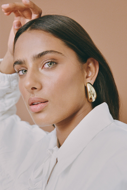 Blob Earrings Maxi  (Clip On)  | Gold
