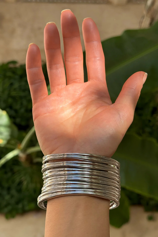 Mallorca Bangles Set | Silver