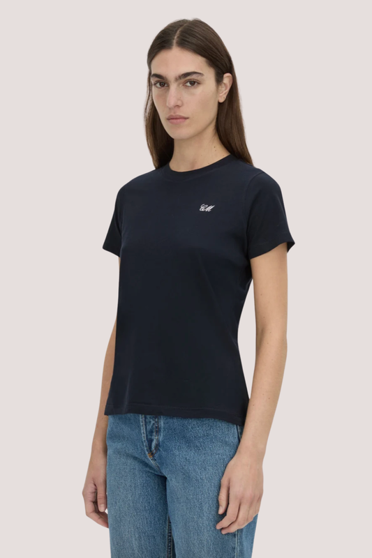 Birdie Fitted Print Tee | Black