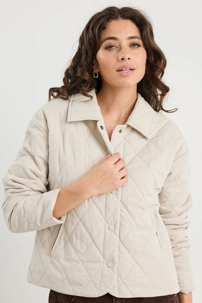 Absolute Putty Collared Quilted Jacket