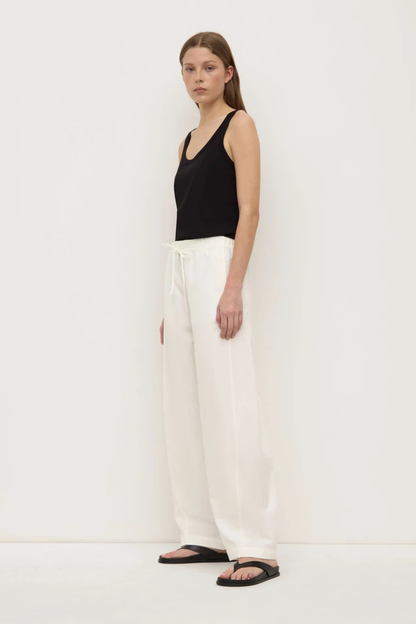 Loxley Cotton Linen Pant | White