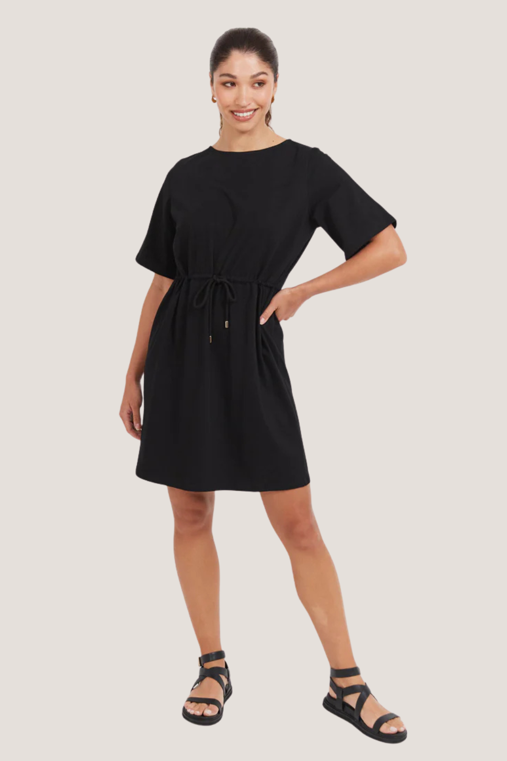 Jardin Tshirt Dress | Black