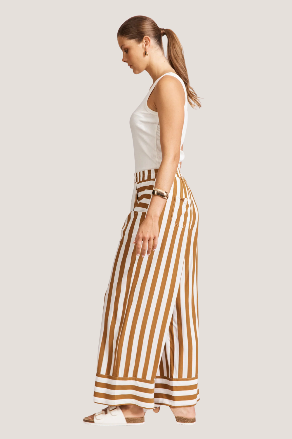 Treville Stripe Pant | Caramel