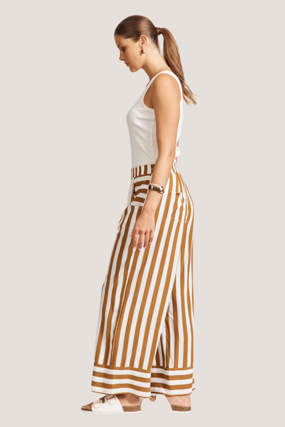 Treville Stripe Pant | Caramel