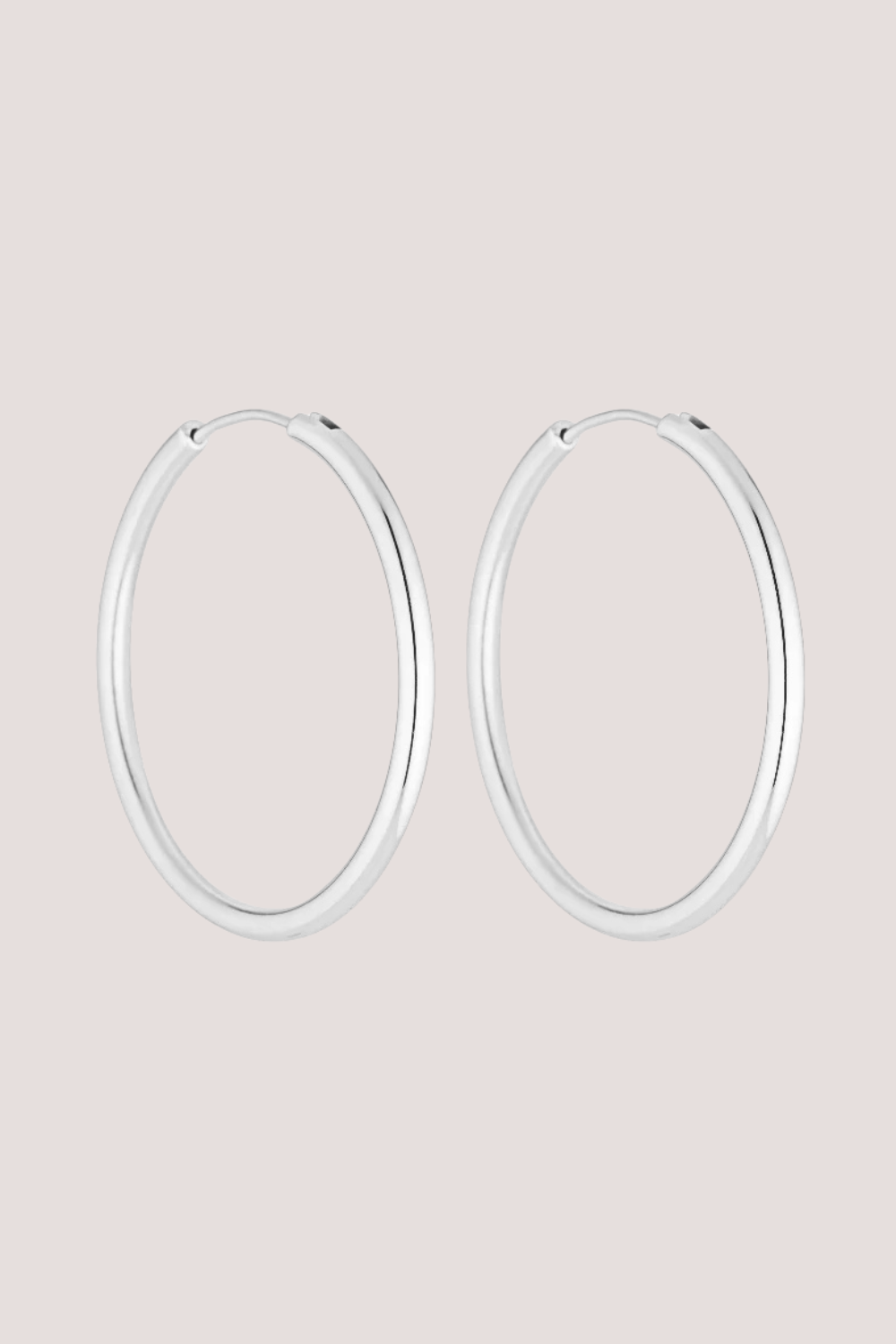 Chubby 90's Hoops White Gold | 40mm