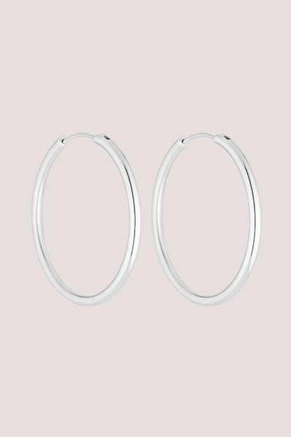Chubby 90's Hoops White Gold | 40mm