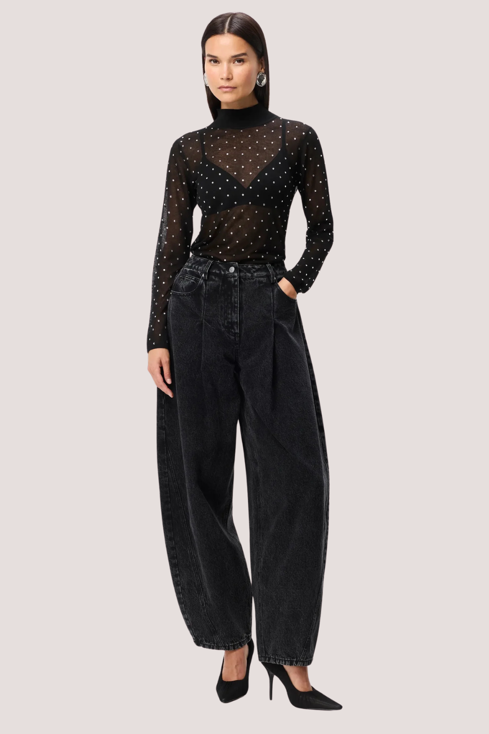 Celeste Knit Top | Black Crystal