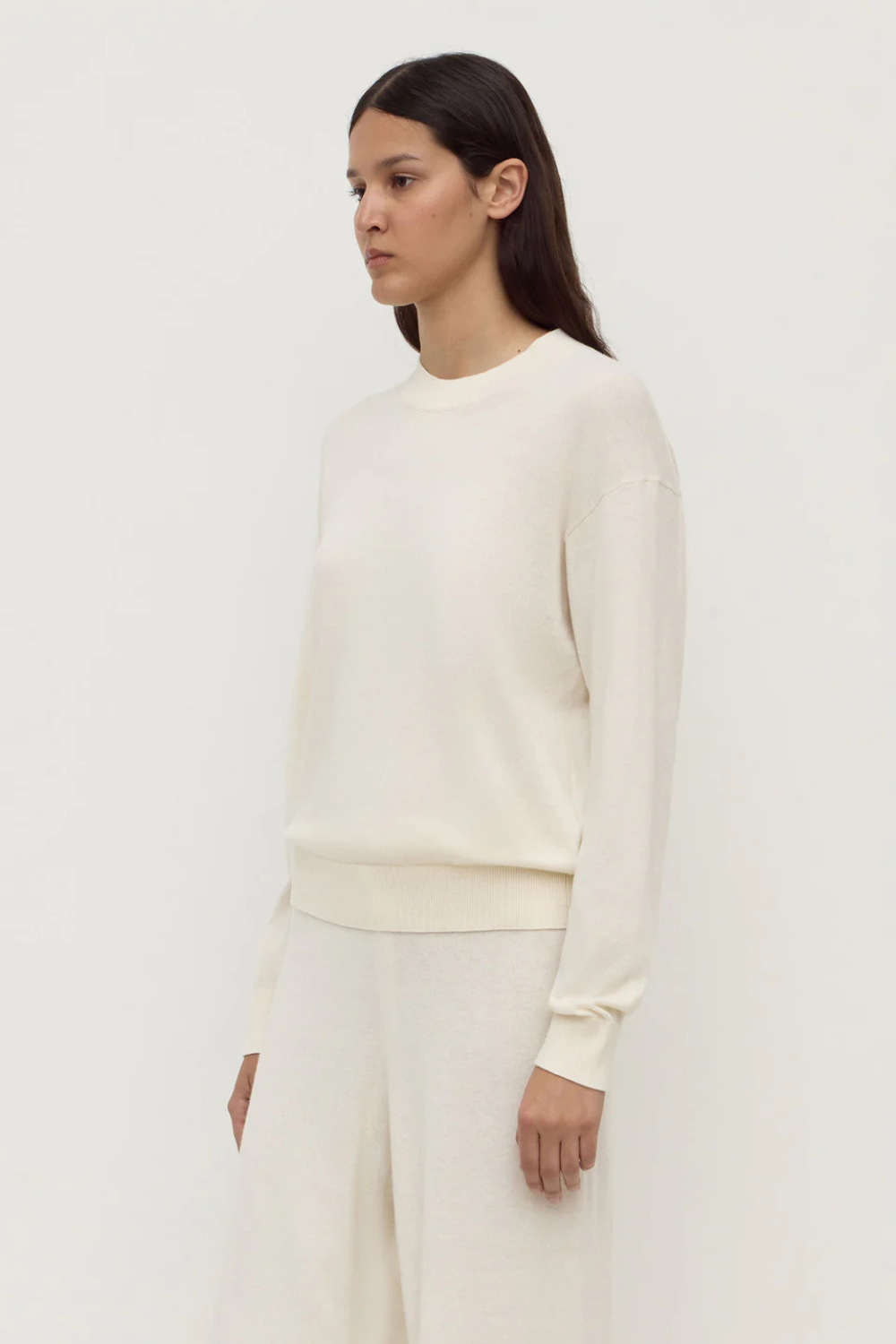 Cotton Cashmere Lounge Sweater | Cream