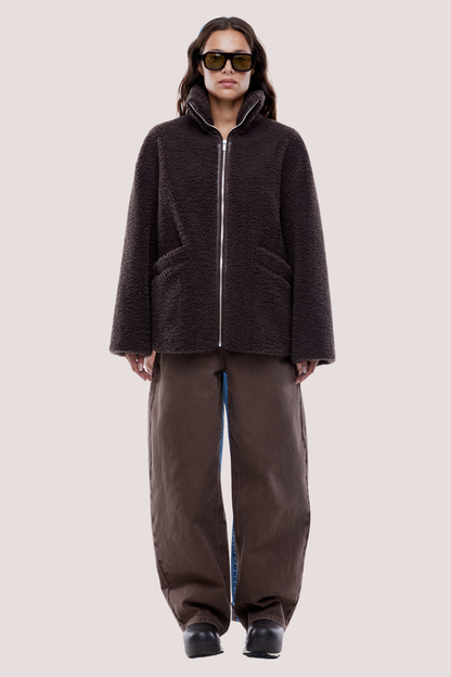 Jayla Teddy Jacket | Espresso