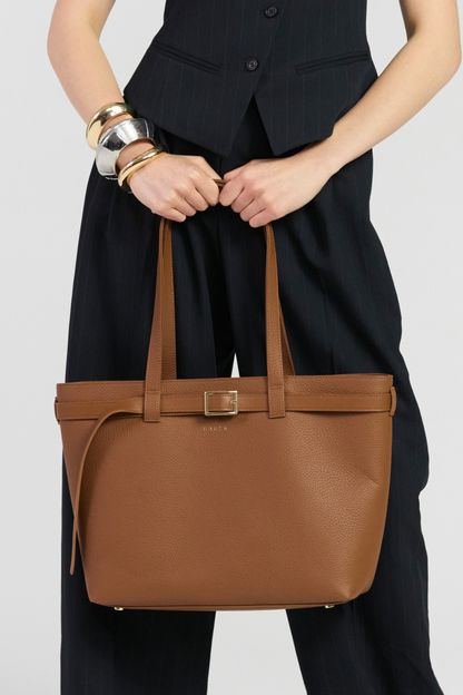 Tabby Shoulder Bag | Tan + Bronze