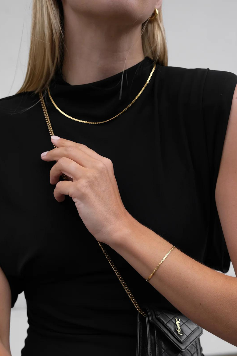 Serpentine Necklace | Gold