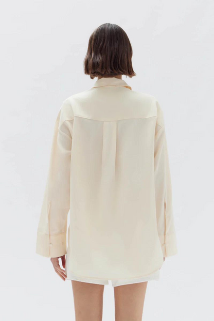Kate Silk Blend Shirt | Stone
