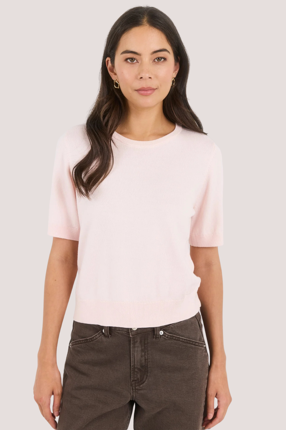 Edition Blush Crewneck Cashmere Blend Knit Tee