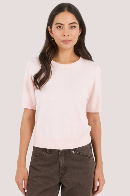 Edition Blush Crewneck Cashmere Blend Knit Tee