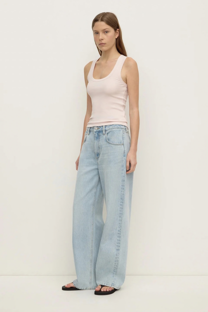 Robyn Scoop Neck Rib Tank | Soft Rose