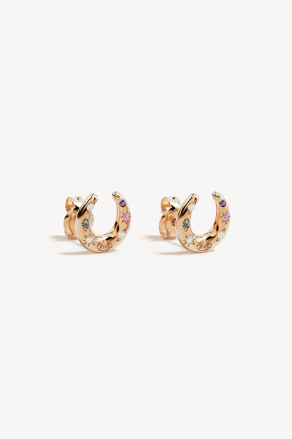 18k Gold Vermeil Lucky Horseshoe Stud Earrings